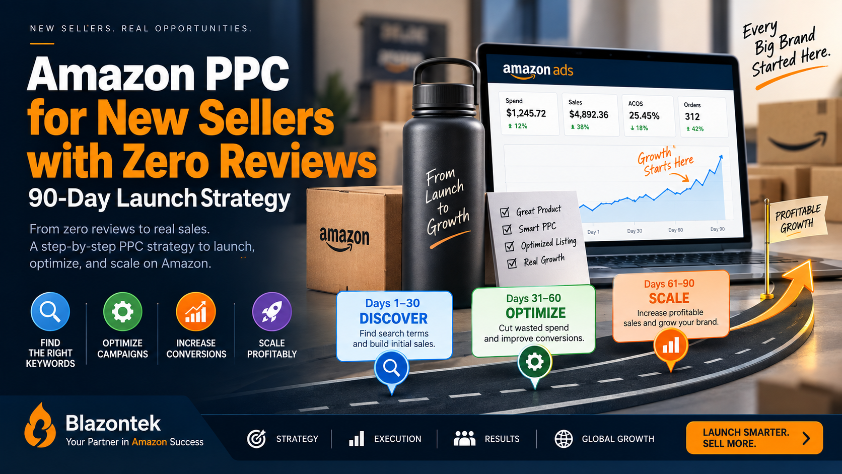 Amazon PPC for New Sellers with Zero Reviews 90 Day Launch Strategy
